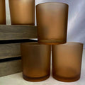 Premium Votive Tealight Candle Holders - Brown Frosted Glass, 40 Pack