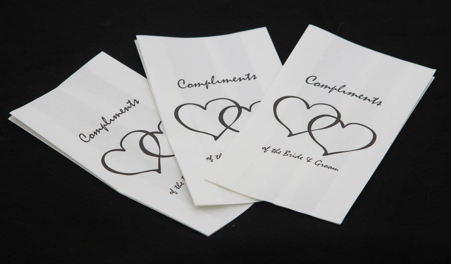100 Pack Wedding Cake Bags Greaseproof Wax Paper Slice Take Home Favour Heart n Message - SuperSaverAU - view 1