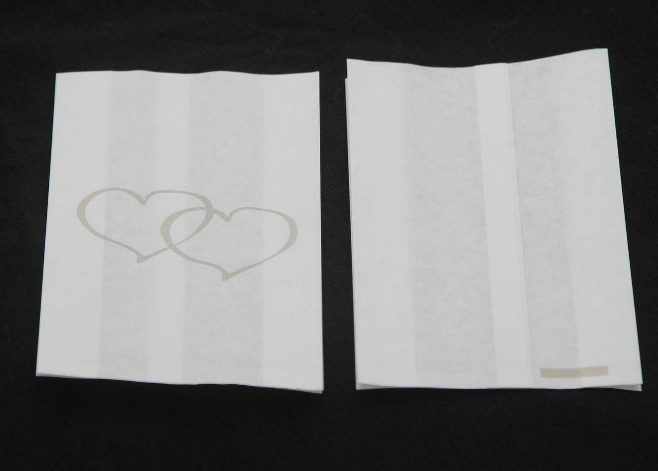 100 Pack Wedding Cake Bags Greaseproof Wax Paper Slice Take Home Favour Large Silver Heart - SuperSaverAU - view 2