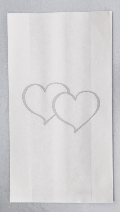 150 Pack Wedding Cake Bags Greaseproof Wax Paper Slice Take Home Favour Large Silver Heart - SuperSaverAU - view 1