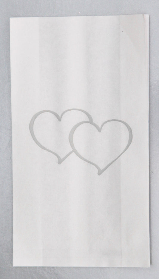 150 Pack Wedding Cake Bags Greaseproof Wax Paper Slice Take Home Favour Large Silver Heart