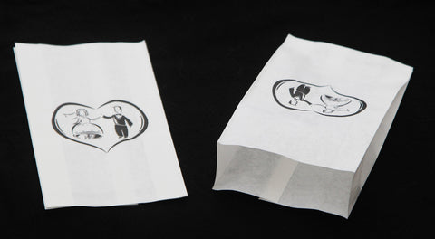 150 Pack Wedding Cake Bags Greaseproof Wax Paper Slice Take Home Favour Bride Groom in Heart - SuperSaverAU - view 1