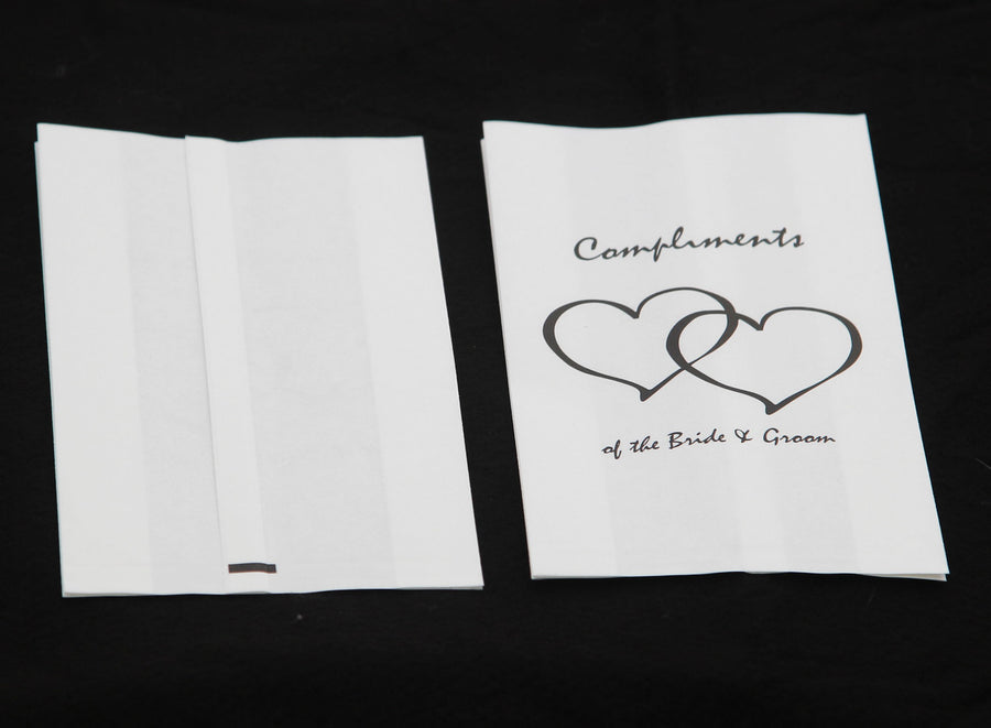 200 Pack Wedding Cake Bags Greaseproof Wax Paper Slice Take Home Favour Heart n Message - SuperSaverAU - view 1