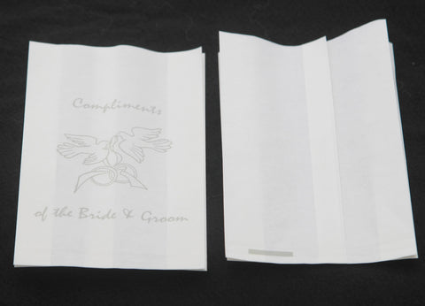 200 Pack Wedding Cake Bags Greaseproof Wax Paper Slice Take Home Favour Silver Doves - SuperSaverAU - view 2