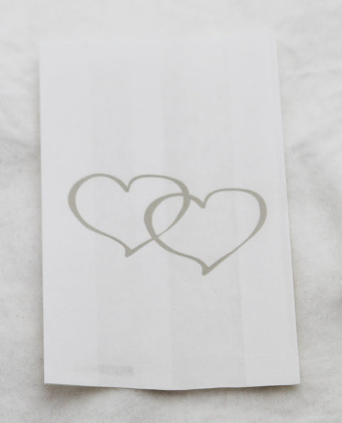 200 Pack Wedding Cake Bags Greaseproof Wax Paper Slice Take Home Favour Large Silver Heart - SuperSaverAU - view 1
