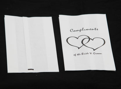 50 Pack Wedding Cake Bags Greaseproof Wax Paper Slice Take Home Favour Heart n Message