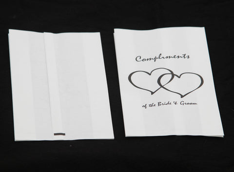 50 Pack Wedding Cake Bags Greaseproof Wax Paper Slice Take Home Favour Heart n Message - SuperSaverAU - view 2