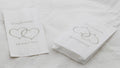 50 Pack Wedding Cake Bags Greaseproof Wax Paper Slice Take Home Favour Silver Heart n Message - SuperSaverAU - view 2