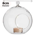 4 Pack Clear Glass Hanging Ball Candle Holder - 8cm - Wedding Home Decor - SuperSaverAU - view 2