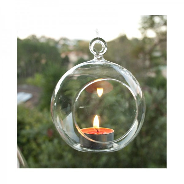 50 Pack Clear Glass Hanging Ball Candle Holders - 8cm for Weddings & Decor - SuperSaverAU - view 1