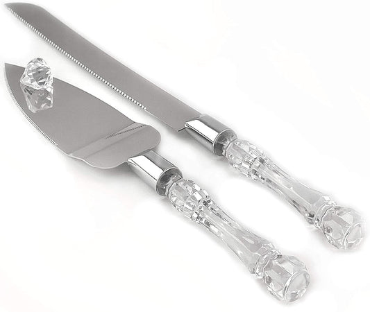 Silver Blade Cake Knife and Server Set