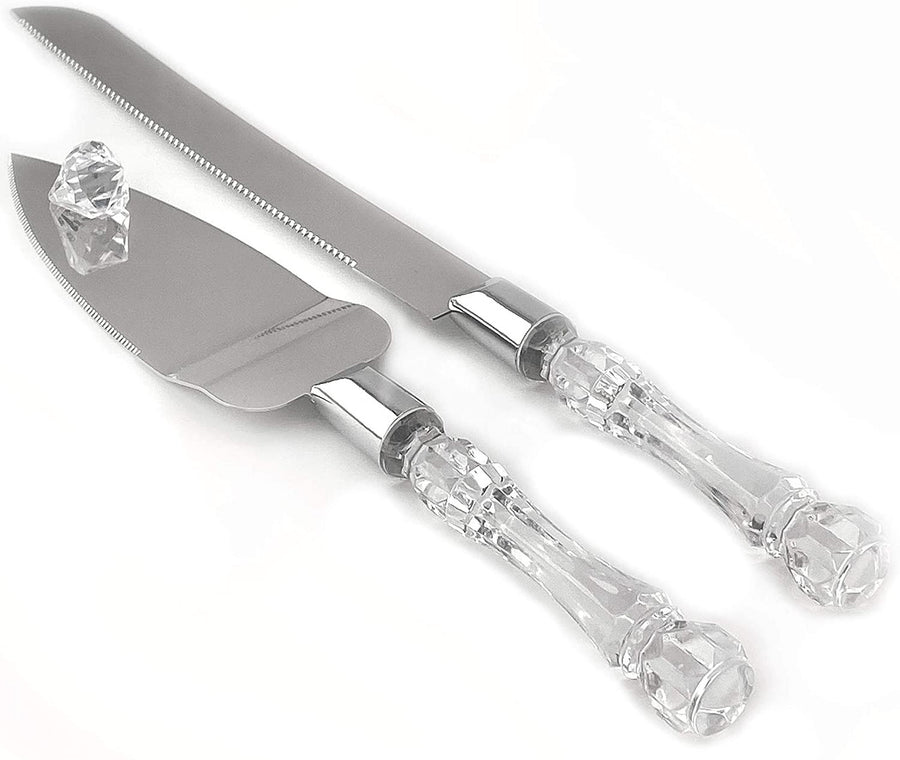 Elegant Silver Blade Cake Knife and Server Set - Gift Boxed, 2-Piece - SuperSaverAU - view 1