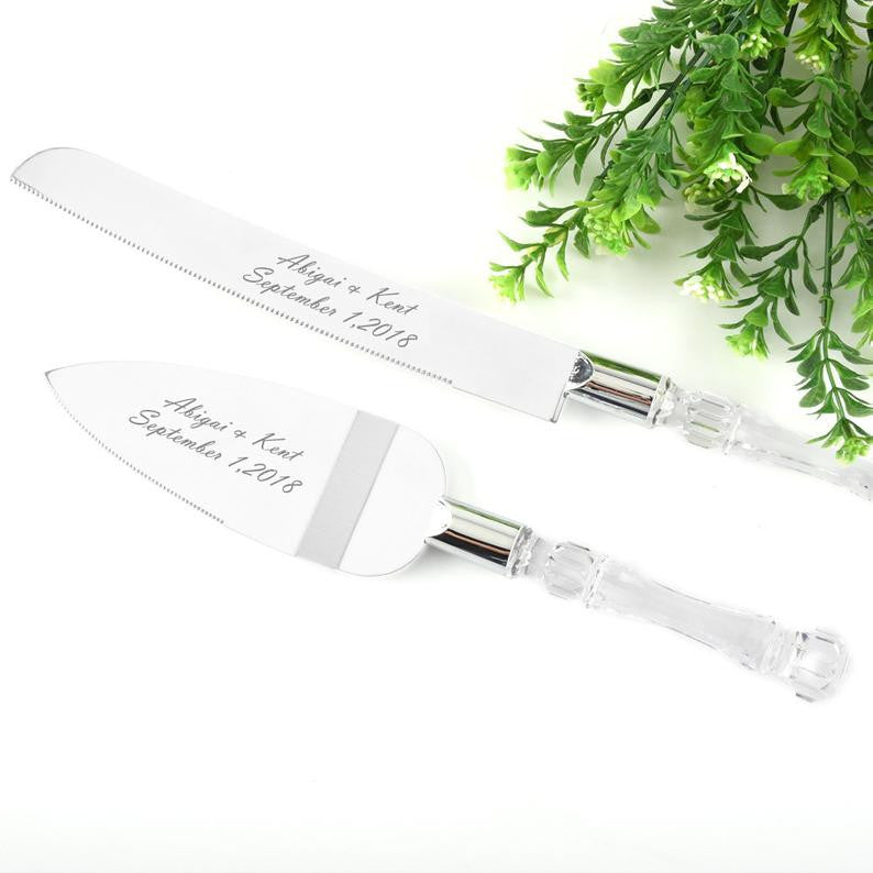 Silver Blade Cake Knife and Server Set