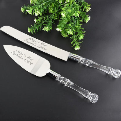 Silver Blade Cake Knife and Server Set