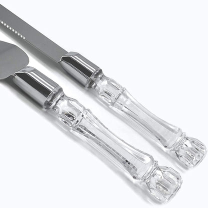 Silver Blade Cake Knife and Server Set