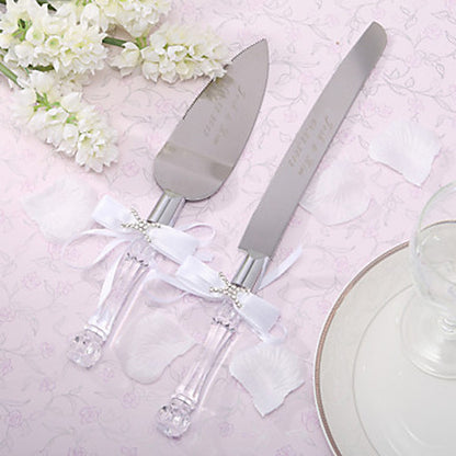 Silver Blade Cake Knife and Server Set