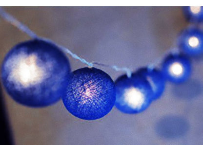 20 Ball Dark Blue 3m String Light Battery Box 5cm Cotton Ball  Christmas Birthday Boy Special Occasion Decoration