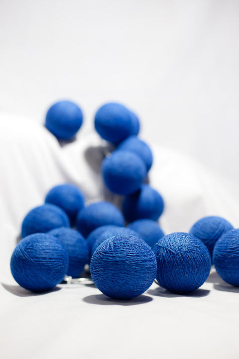 50 Ball Dark Blue LONG 5m String Light Battery Box 5cm Cotton Ball  Christmas Birthday Boy Special Occasion Decoration - SuperSaverAU - view 1