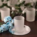 Premium Frosted White Glass Votive Candle Holders - 10 Pack