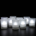 Premium Frosted White Glass Votive Candle Holders - 10 Pack