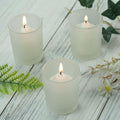 Premium Frosted White Glass Votive Candle Holders - 10 Pack