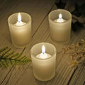 Premium Frosted White Glass Votive Candle Holders - 20 Pack