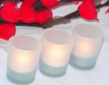 Premium Frosted White Glass Votive Candle Holders - 20 Pack