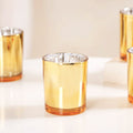 Premium Votive Tealight Candle Holders - Gold Mercury Glass, 10 Pack