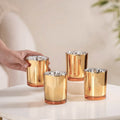 Premium Votive Tealight Candle Holders - Gold Mercury Glass, 40 Pack
