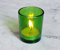 Premium Green Glass Votive Candle Holders 6.5cm - 10 Pack