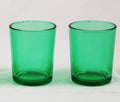 Premium Green Glass Votive Candle Holders 6.5cm - 10 Pack