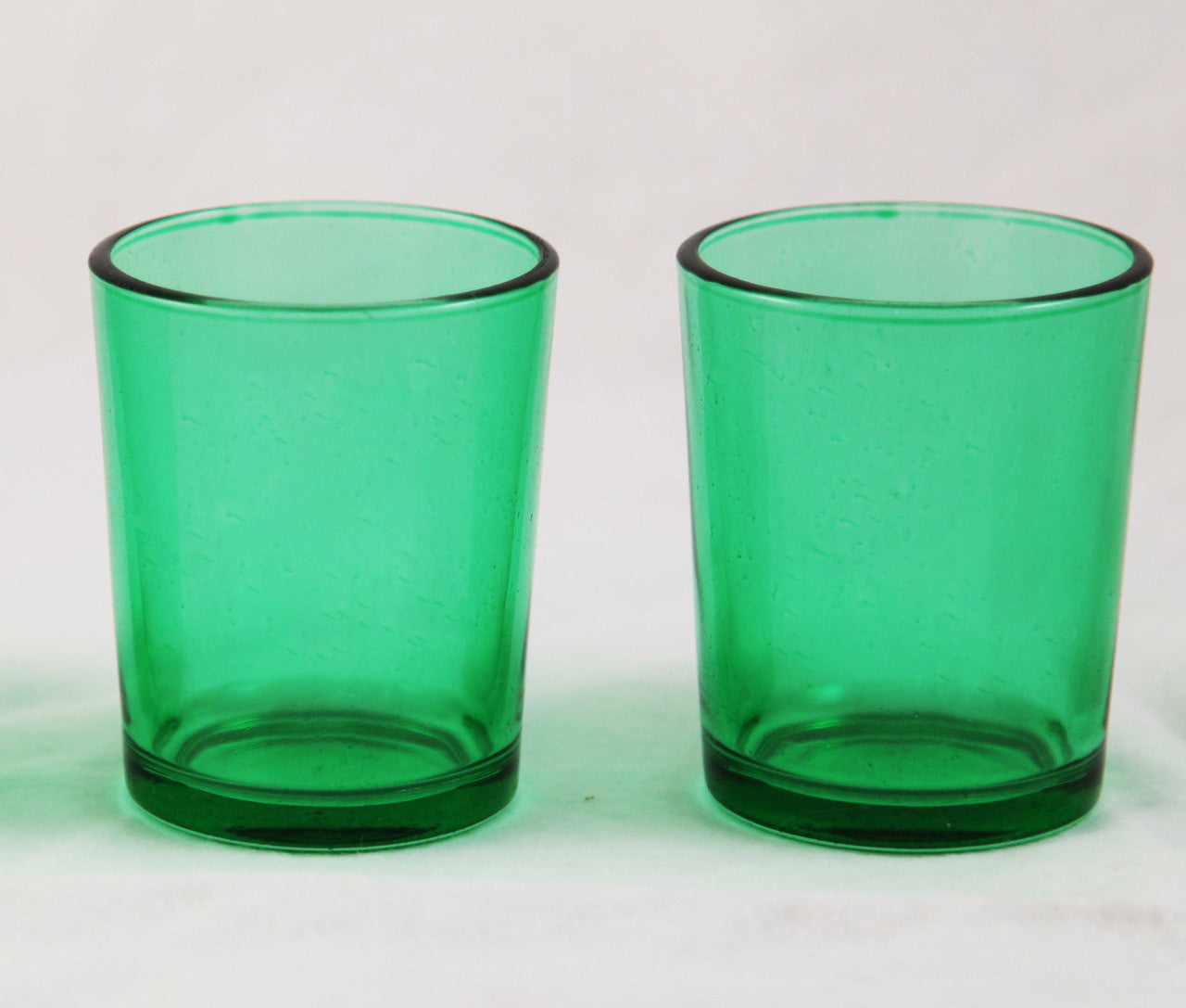 Premium Green Glass Votive Candle Holders 6.5cm - 10 Pack