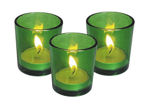 Premium Green Glass Votive Candle Holders 6.5cm - 40 Pack