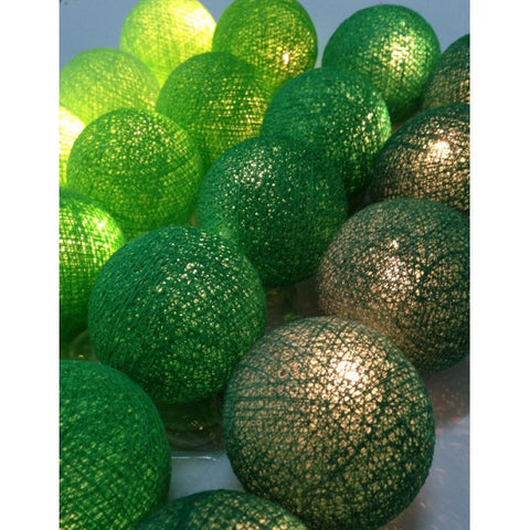 20 Ball Green 3m String Light Battery Box 5cm Cotton Ball  Christmas Birthday Garden Special Occasion Decoration - SuperSaverAU - view 1