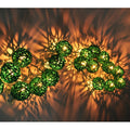 1 Set of Green 5cm Rattan Cane 50 Ball Battery Powered LONG 5m String Lights Christmas Gift Home Wedding Party Bedroom Decoration Table Centrepiece - SuperSaverAU - view 3
