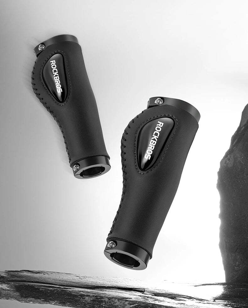 ROCKBROS Deluxe MTB Handlebar Grips with Double Lock Rings - Blue, 2.22cm