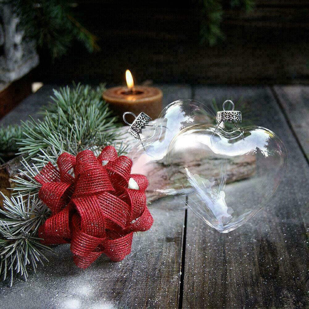 50 Wholesale Pack Iridescent Glass Heart Ornaments Fillable Baubles for Christmas Party Wedding DIY Craft Decorations - SuperSaverAU - view 5