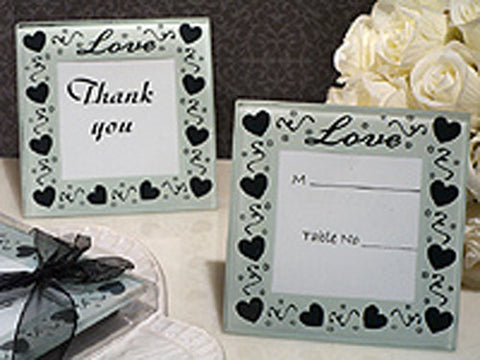 20 Pack Wedding Coasters Glass Square Photo Frame Bomboniere Favour 9x9cm - 2 Frames per Pack - SuperSaverAU - view 2