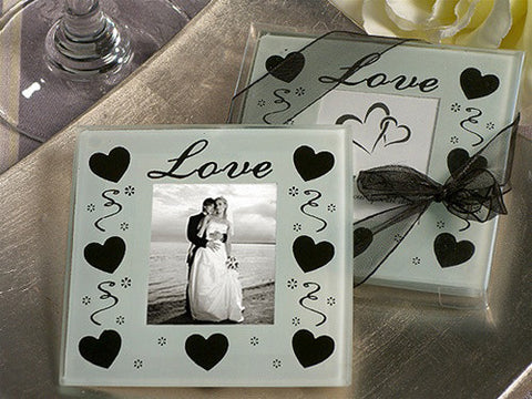 30 Pack Wedding Coasters Glass Square Photo Frame Bomboniere Favour 9x9cm - 2 Frames per Pack - SuperSaverAU - view 2