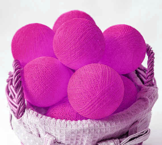 20 Ball HOT Pink 3m String Light Battery Box 5cm Cotton Ball  Christmas Birthday Bbay Girl Special Occasion Decoration - SuperSaverAU - view 3