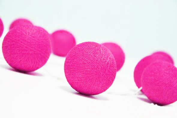 20 Ball HOT Pink 3m String Light Battery Box 5cm Cotton Ball  Christmas Birthday Bbay Girl Special Occasion Decoration - SuperSaverAU - view 4