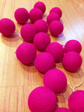 50 Ball HOT Pink LONG 5m String Light Battery Box 5cm Cotton Ball  Christmas Birthday Bbay Girl Special Occasion Decoration - SuperSaverAU - view 1
