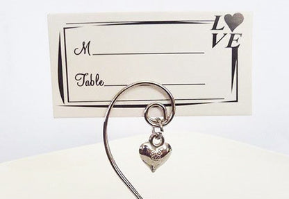 10 Pack Silver Wedding Kissing Bell Name Card Stand Holders
