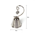 100 Bulk Buy Pack of Silver Wedding Kissing Bell Name Card Stand Holder with Heart in Ring Bomboniere Favour Gift - SuperSaverAU - view 2