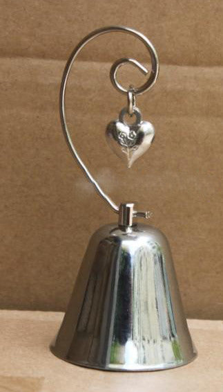 50 Pack of Silver Wedding Kissing Bell Name Card Stand Holder with Heart in Ring Bomboniere Favour Gift - SuperSaverAU - view 2