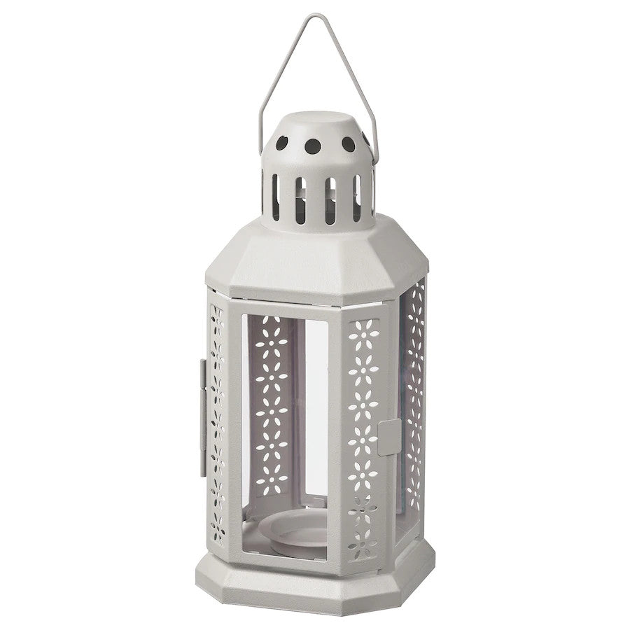 Grey Metal Miners Lantern - 21 cm