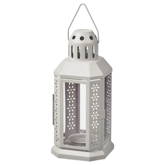 Grey Metal Miners Lantern - 21 cm