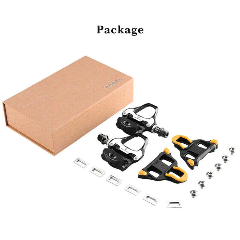 Self Lock Clip In Bike Pedals LOOK KEO Cleat MTB Road 700C Hybrid BMX - Rockbros Black - SuperSaverAU - view 5