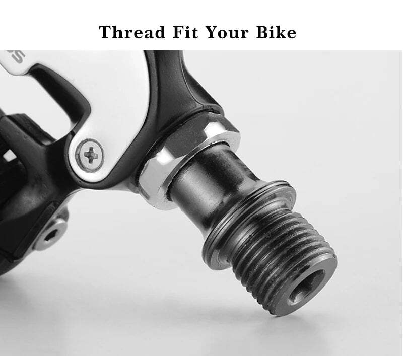 Self Lock Clip In Bike Pedals LOOK KEO Cleat MTB Road 700C Hybrid BMX - Rockbros Black - SuperSaverAU - view 8