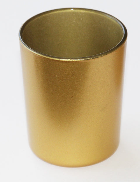 Premium Matt Gold Glass Votive Candle Holders 6.5cm - 10 Pack